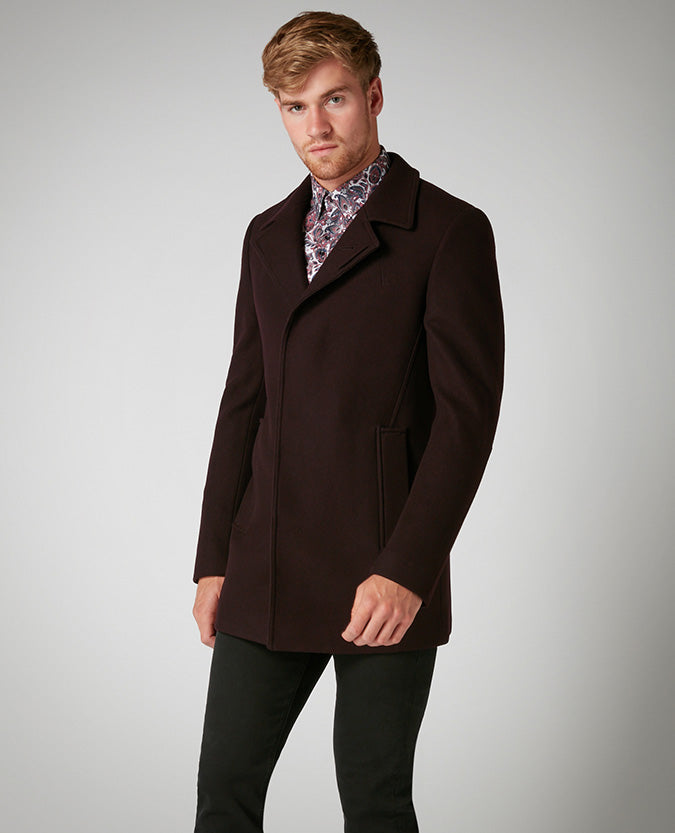 Tapered Fit Wool-Rich Overcoat