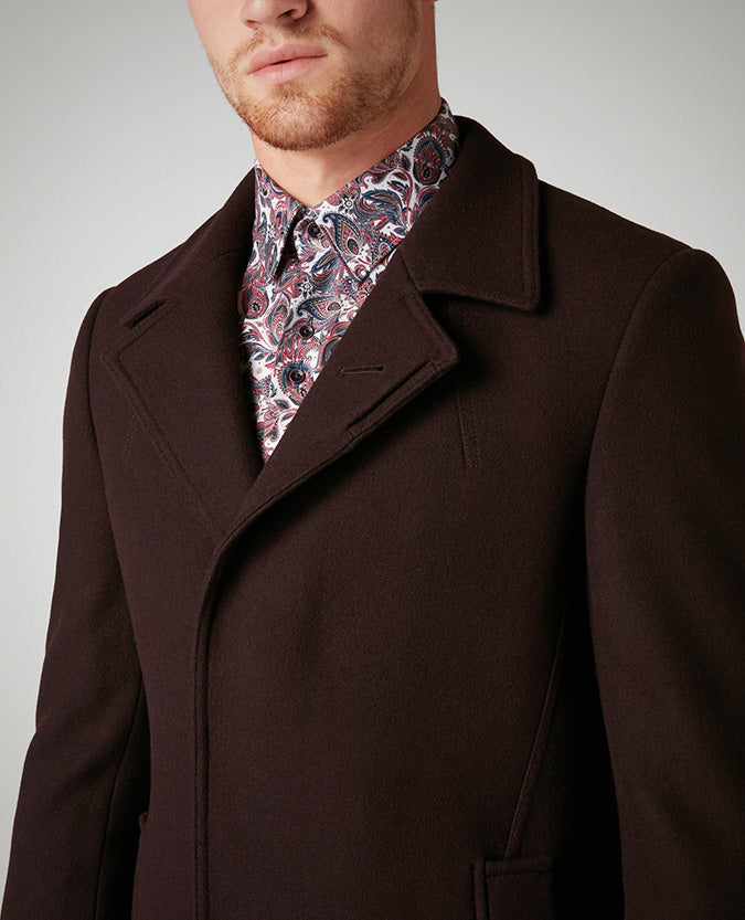 Tapered Fit Wool-Rich Overcoat