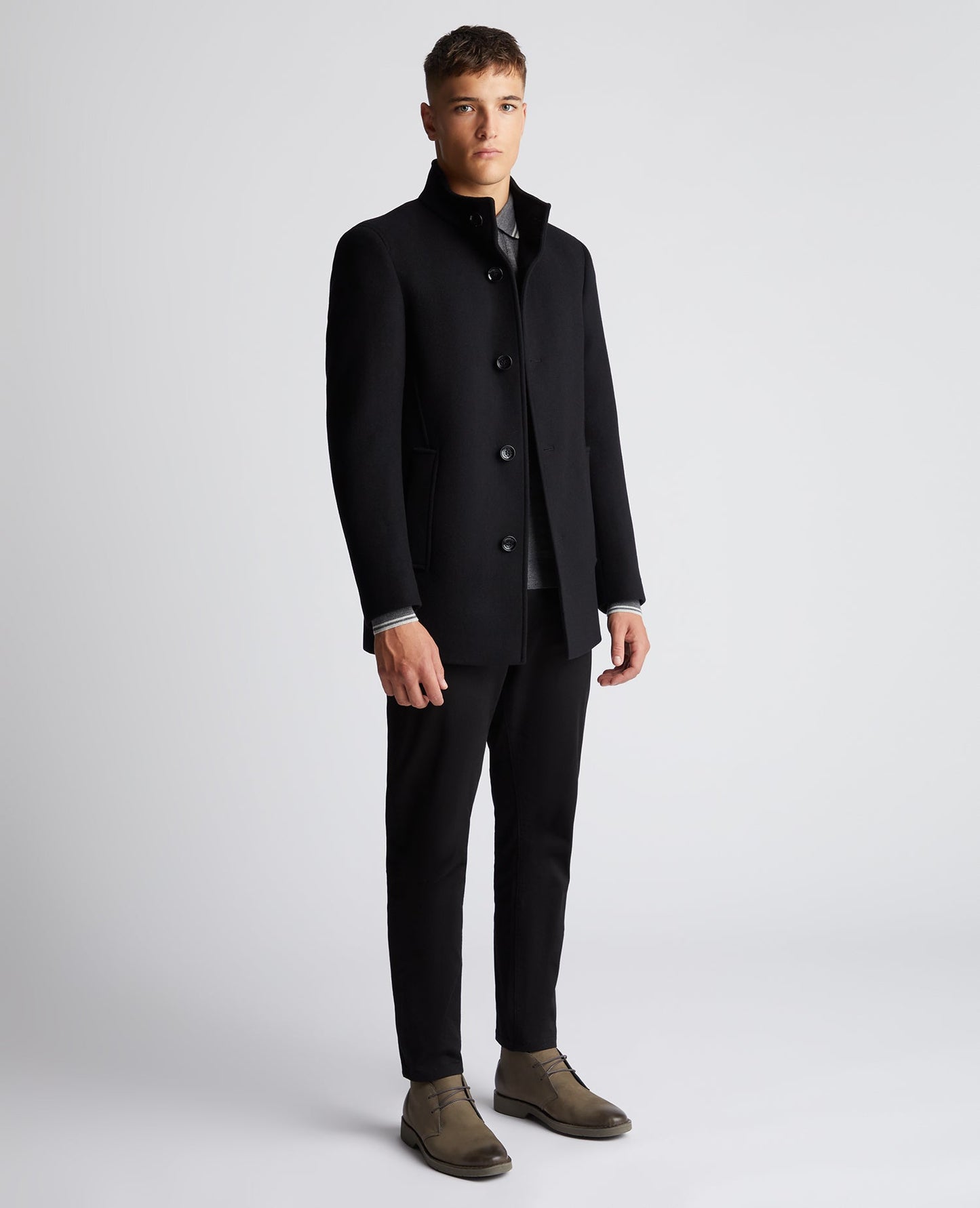 Tapered Fit Wool-Mix Tailored Coat