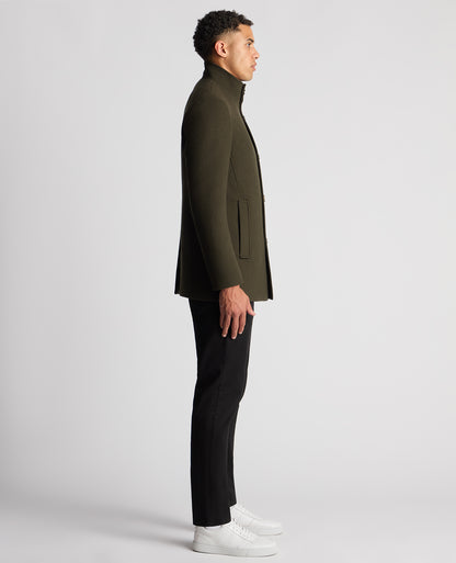 Tapered Fit Wool-Blend Overcoat