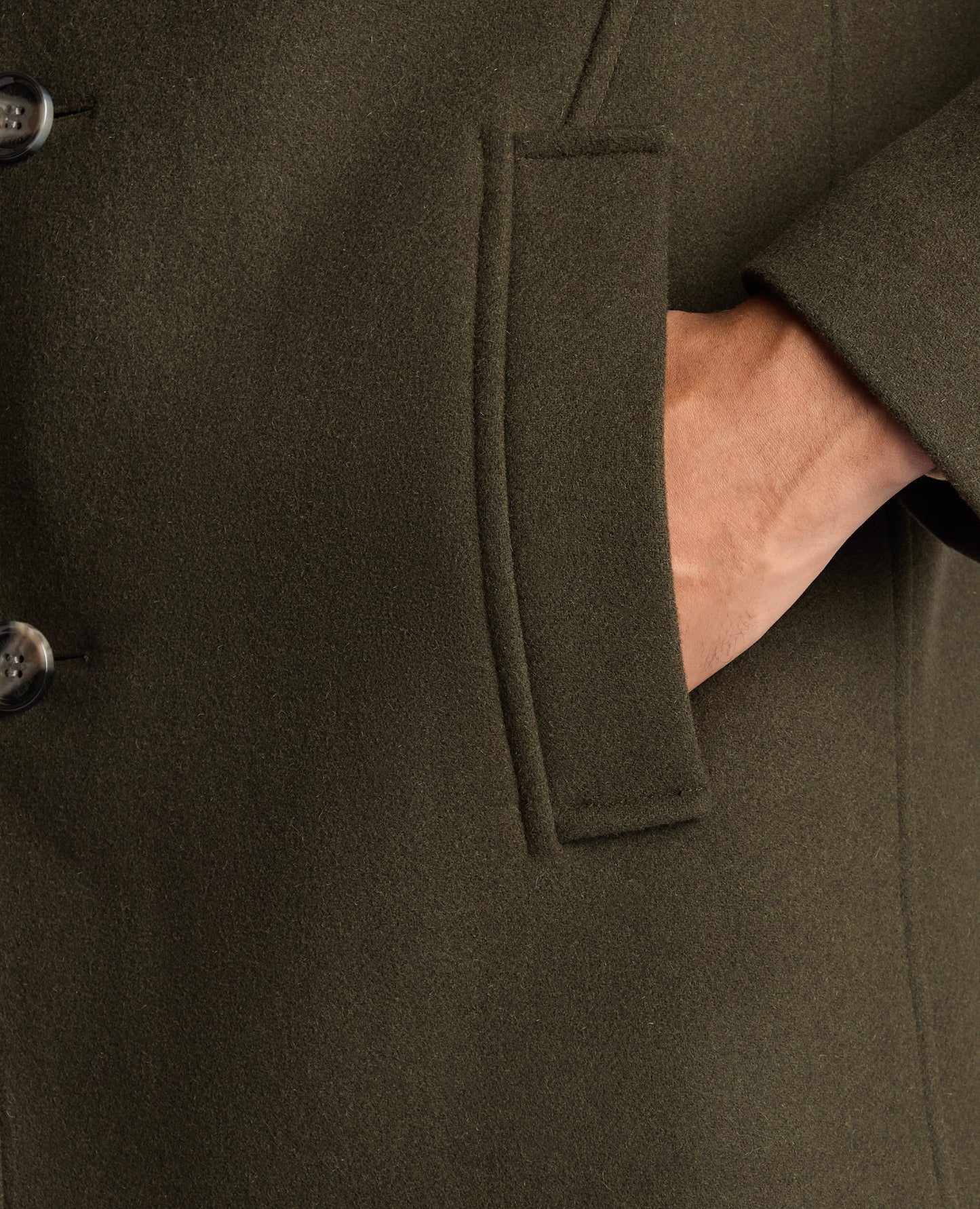 Tapered Fit Wool-Blend Overcoat