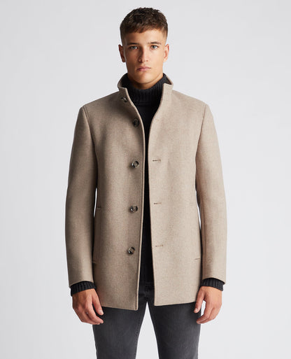 Tapered Fit Wool-Blend Tailored Coat