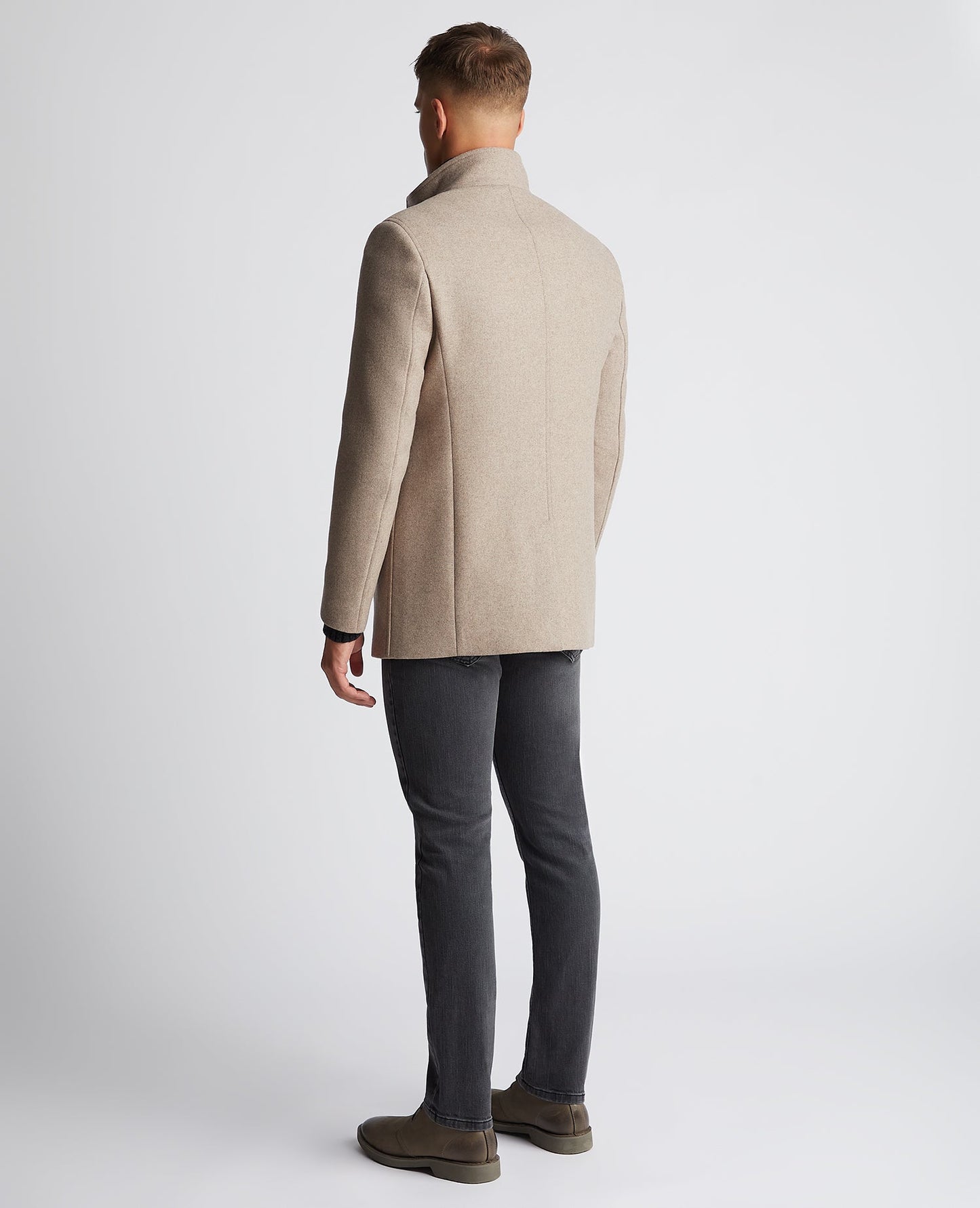 Tapered Fit Wool-Blend Tailored Coat