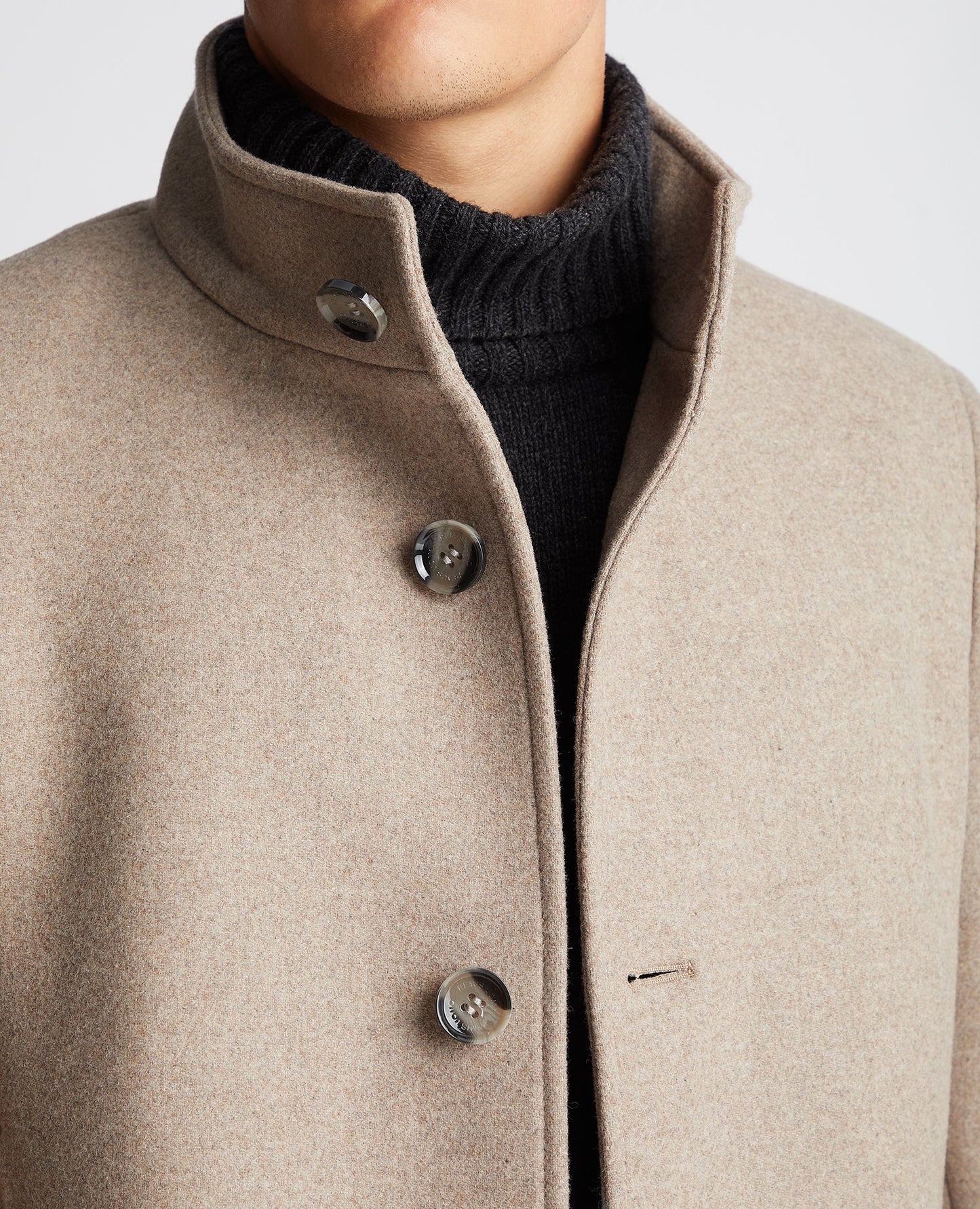 Tapered Fit Wool-Blend Tailored Coat