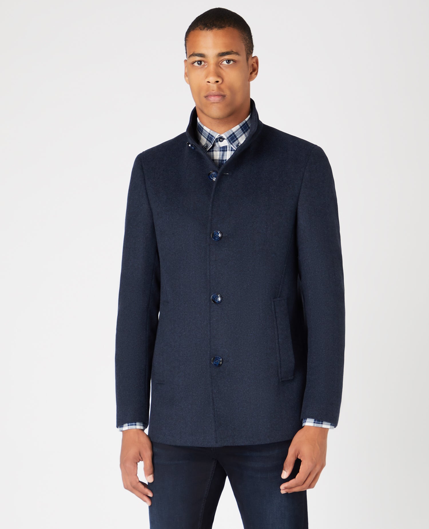 Tapered Fit Wool-Rich Overcoat