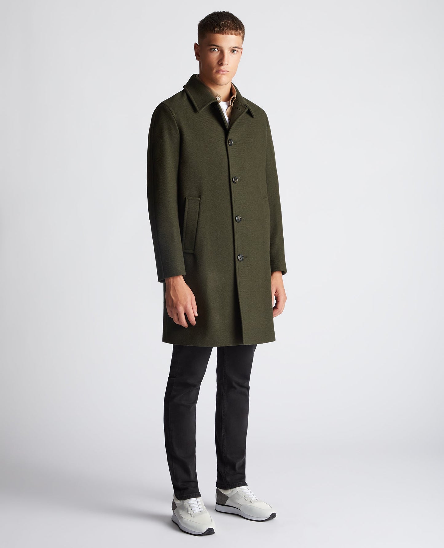 Relaxed Fit Wool-Blend Tailored Coat