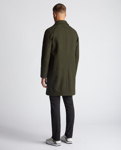 Relaxed Fit Wool-Blend Tailored Coat