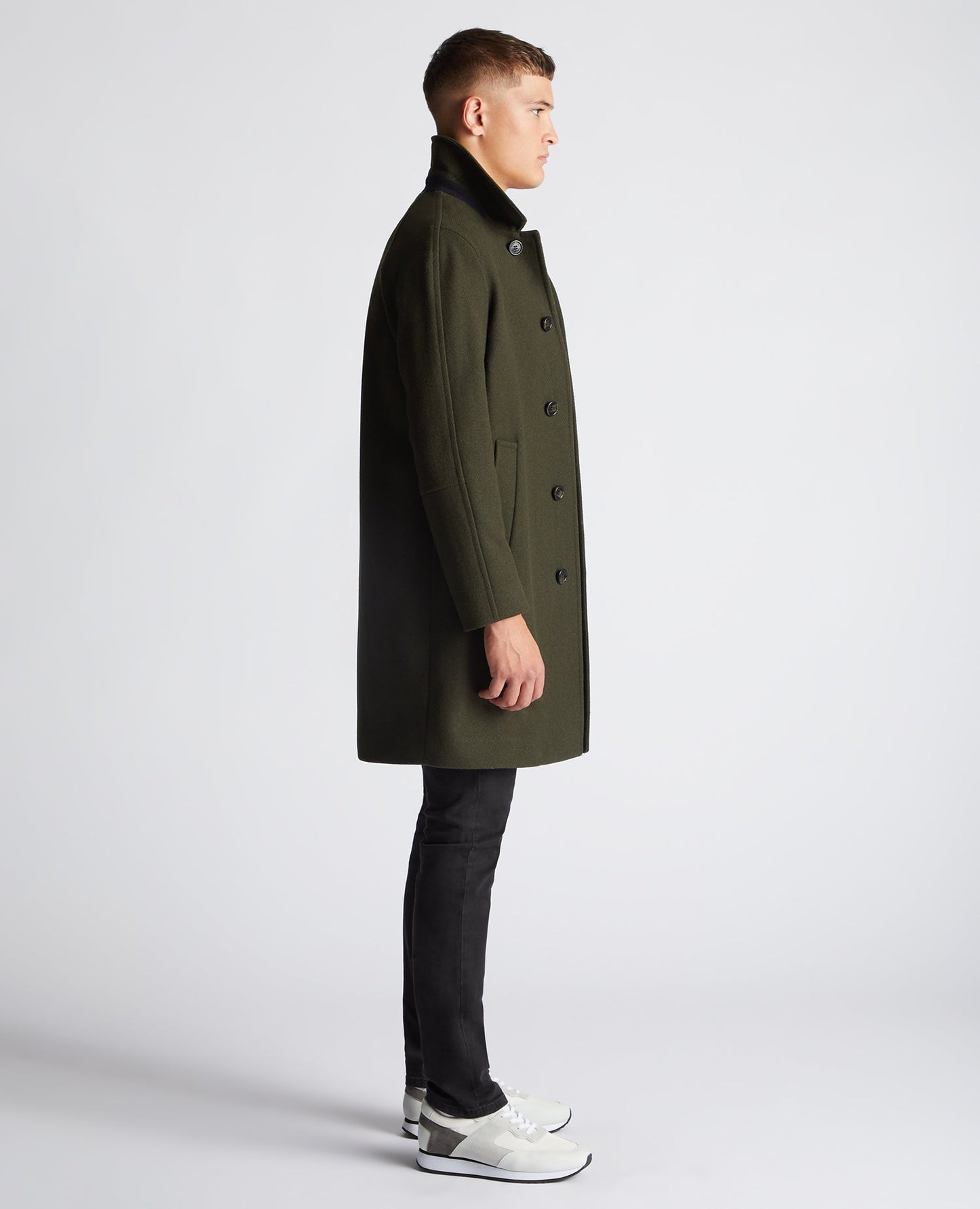 Relaxed Fit Wool-Blend Tailored Coat