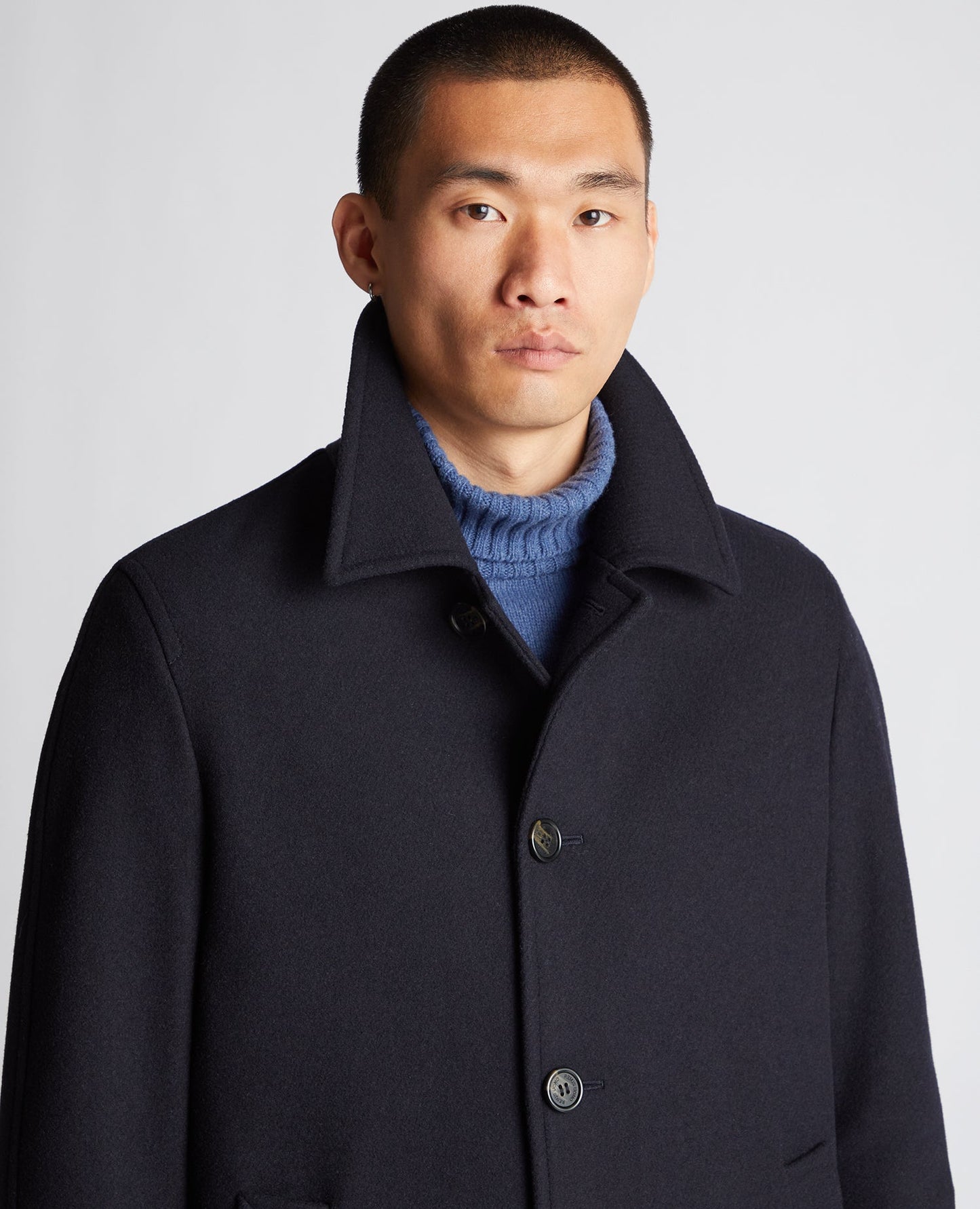 Relaxed Fit Wool-Blend Tailored Coat