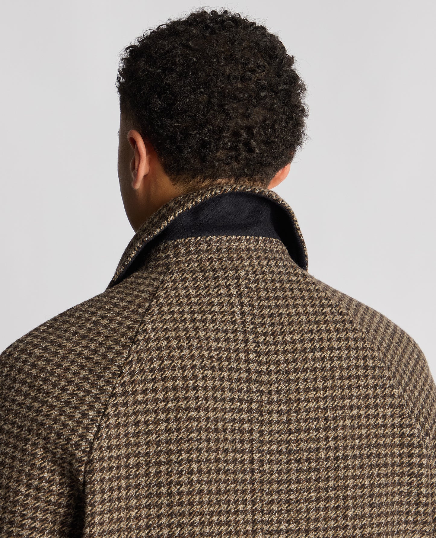 Relaxed Fit Houndstooth Overcoat