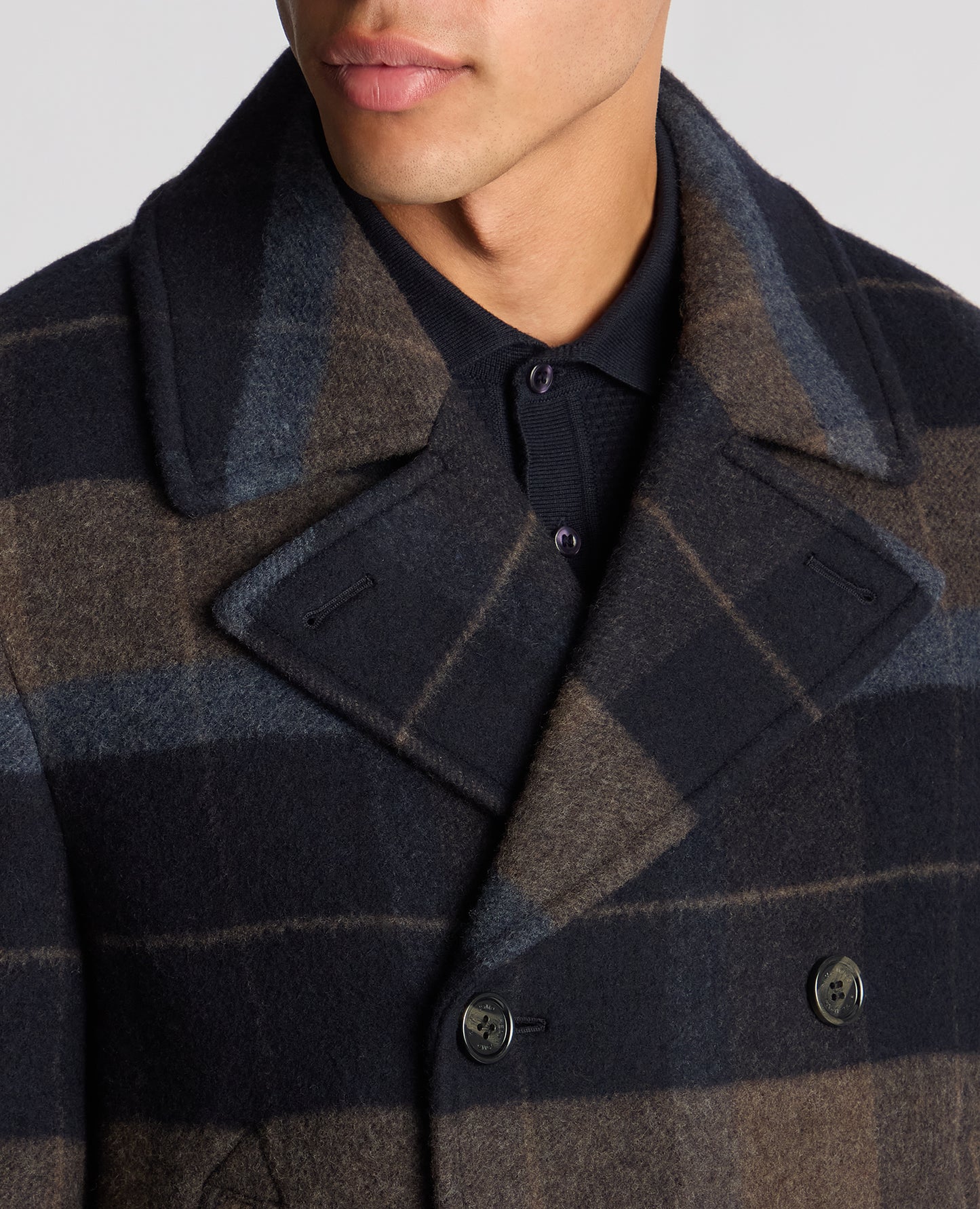 Tapered Fit Tailored Pea Coat