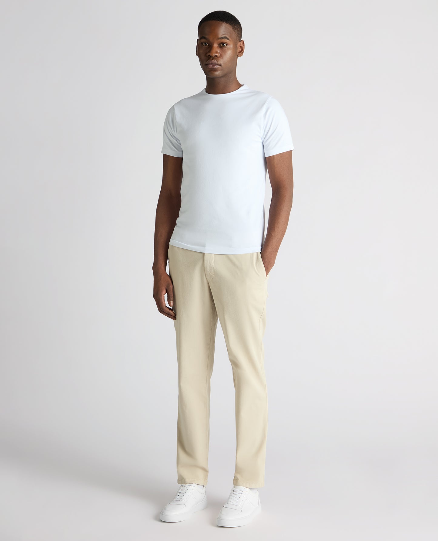 Straight Leg Cotton-Tencel Blend Chinos